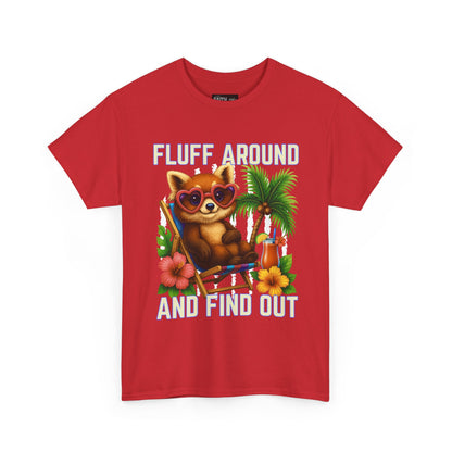 Tropical Cat Tee: Fluff Around and Find Out, Cute Graphic Shirt, Summer Outfit, Unisex Casual Wear, Gift for Animal Lovers