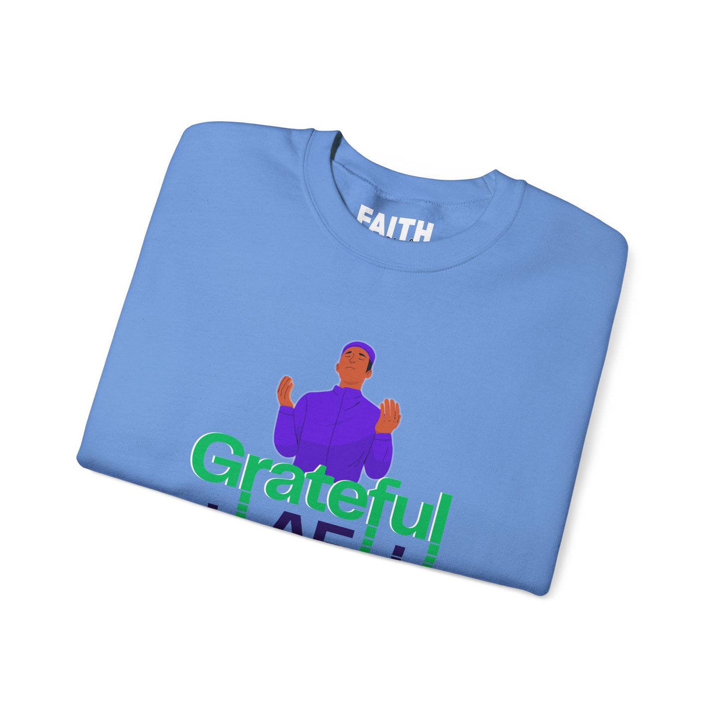 Male Grateful AF Unisex Crewneck Sweatshirt | Cozy Gift for Friends, Thanksgiving Apparel, Everyday Comfort, Gratitude Expression