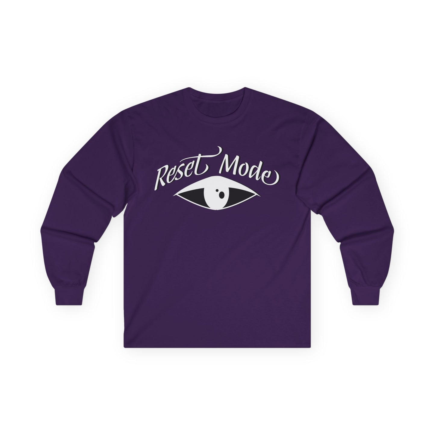 Reset Mode Long Sleeve Tee — Minimal Eye Graphic Spiritual Streetwear