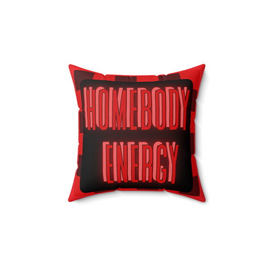 Homebody Energy Square Pillow - Cozy Decor, Gift for Home Lovers, Lounge Cushion, Cozy Vibes, Housewarming Essentials, Relaxation Accessory