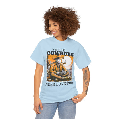 Killer Cowboys Graphic Tee, Unisex Heavy Cotton T-Shirt for Casual Wear, Cowboy Lover Gift, Western Occasion Apparel