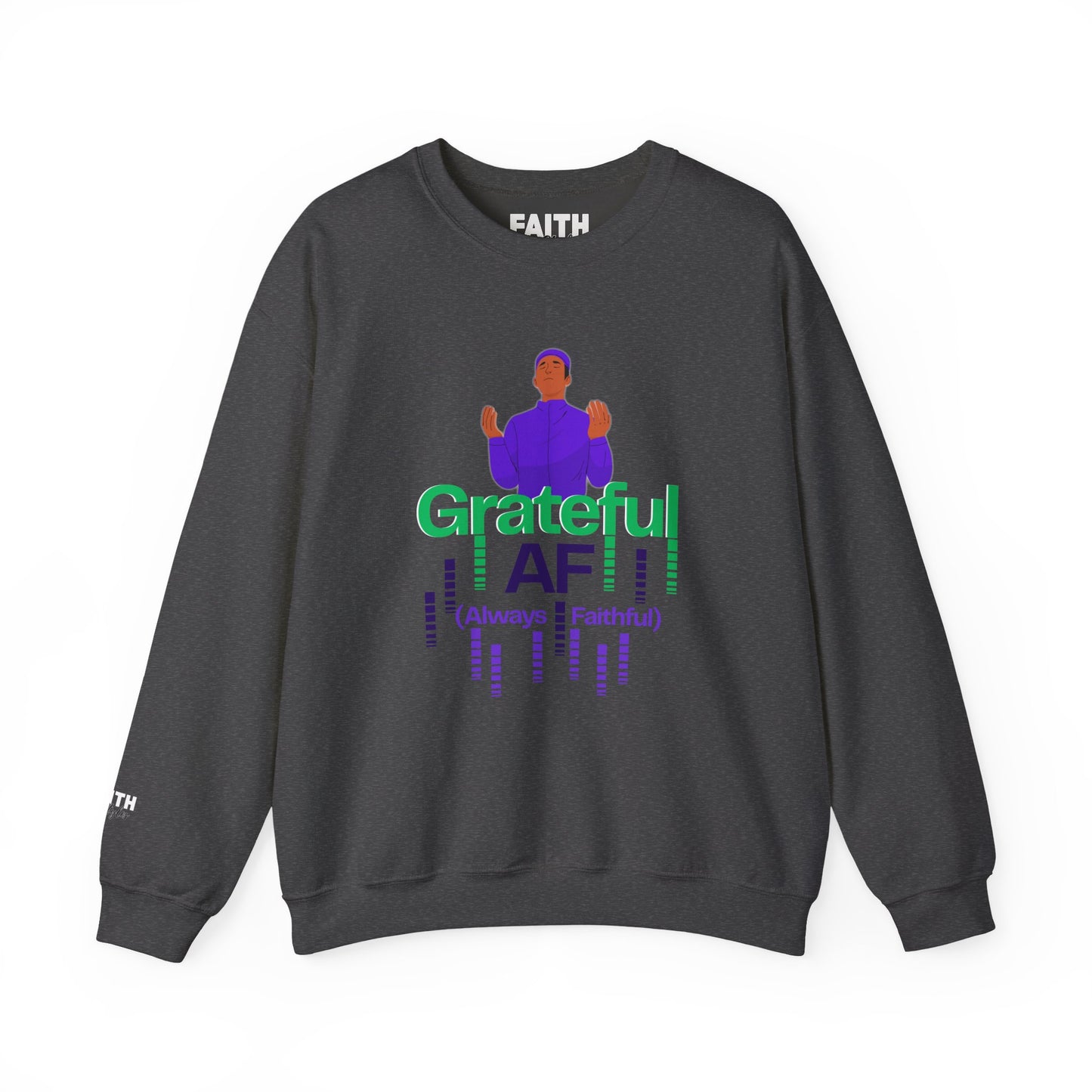Male Grateful AF Unisex Crewneck Sweatshirt | Cozy Gift for Friends, Thanksgiving Apparel, Everyday Comfort, Gratitude Expression