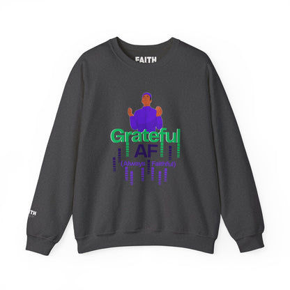 Male Grateful AF Unisex Crewneck Sweatshirt | Cozy Gift for Friends, Thanksgiving Apparel, Everyday Comfort, Gratitude Expression