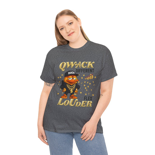 Qwack Different Unisex Heavy Cotton Tee, Fun T-Shirt, Gift for Duck Lovers, Casual Wear, Streetwear Style, Summer Vibes