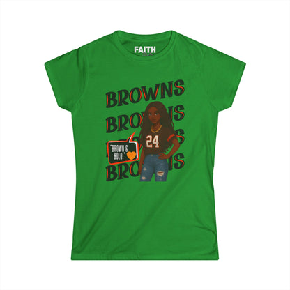 Browns Inspired Women’s Tee, Football Fan Shirt, Game Day Top, Sportswear for Her, NFL Gift for Her