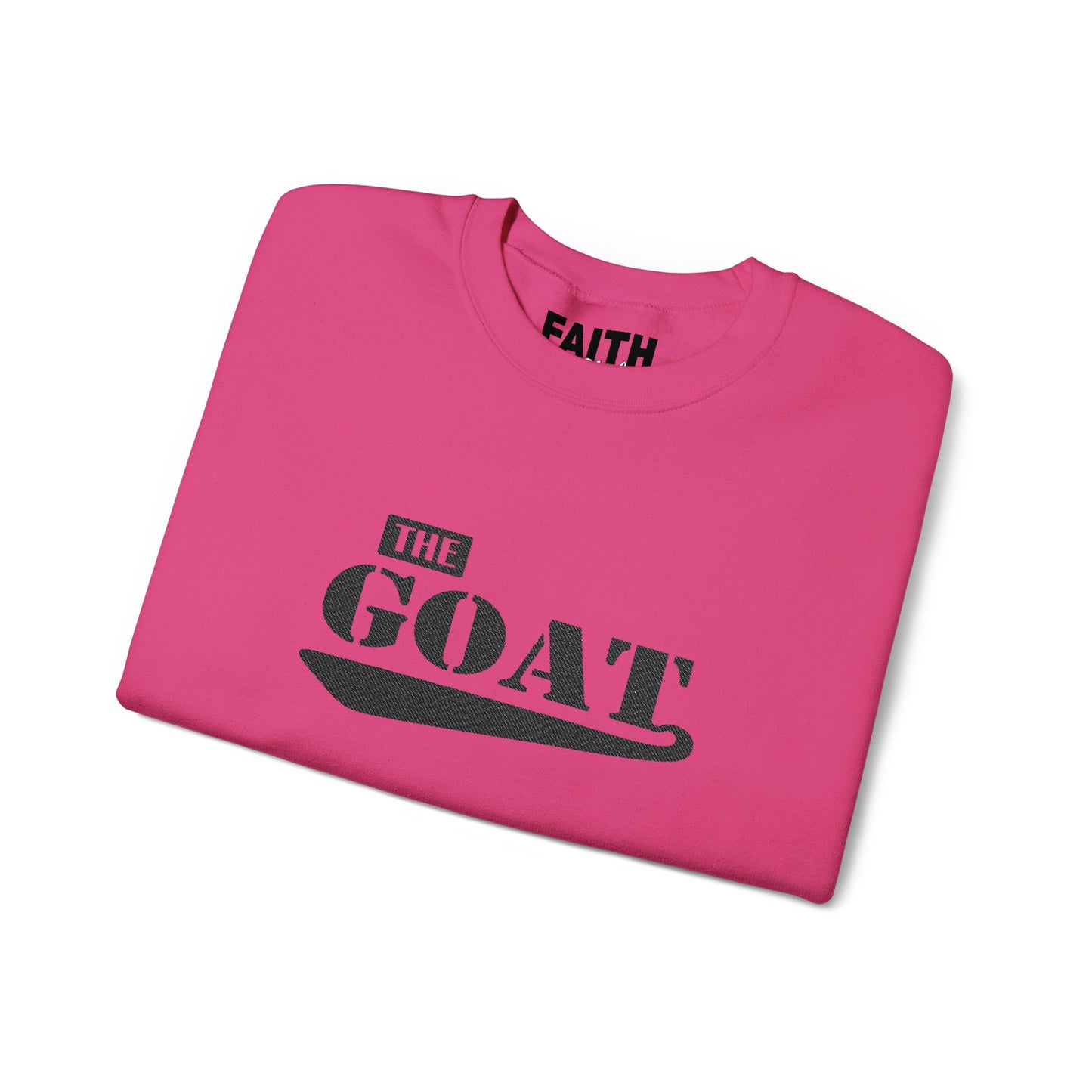 NEW FaithStyles Embroidery GOAT Crewneck Sweatshirt — 'The GOAT' Graphic Pullover