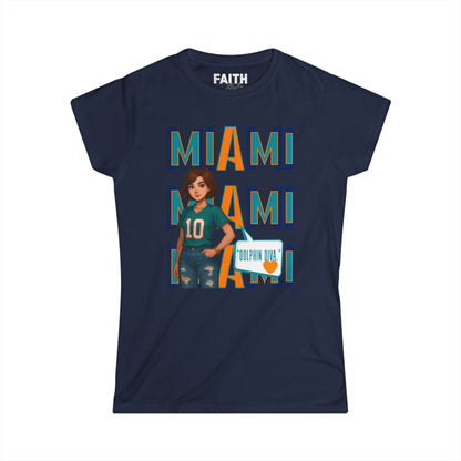 Miami Women’s Softstyle Tee - Casual Sportswear, Game Day Outfit, Fan Apparel, Gift for Her, Miami Football Shirt