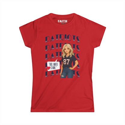 Patriots Fan Women's Tee, Sports T-Shirt, Football Apparel, Game Day Shirt, Women's Casual Wear, Team Spirit Clothing