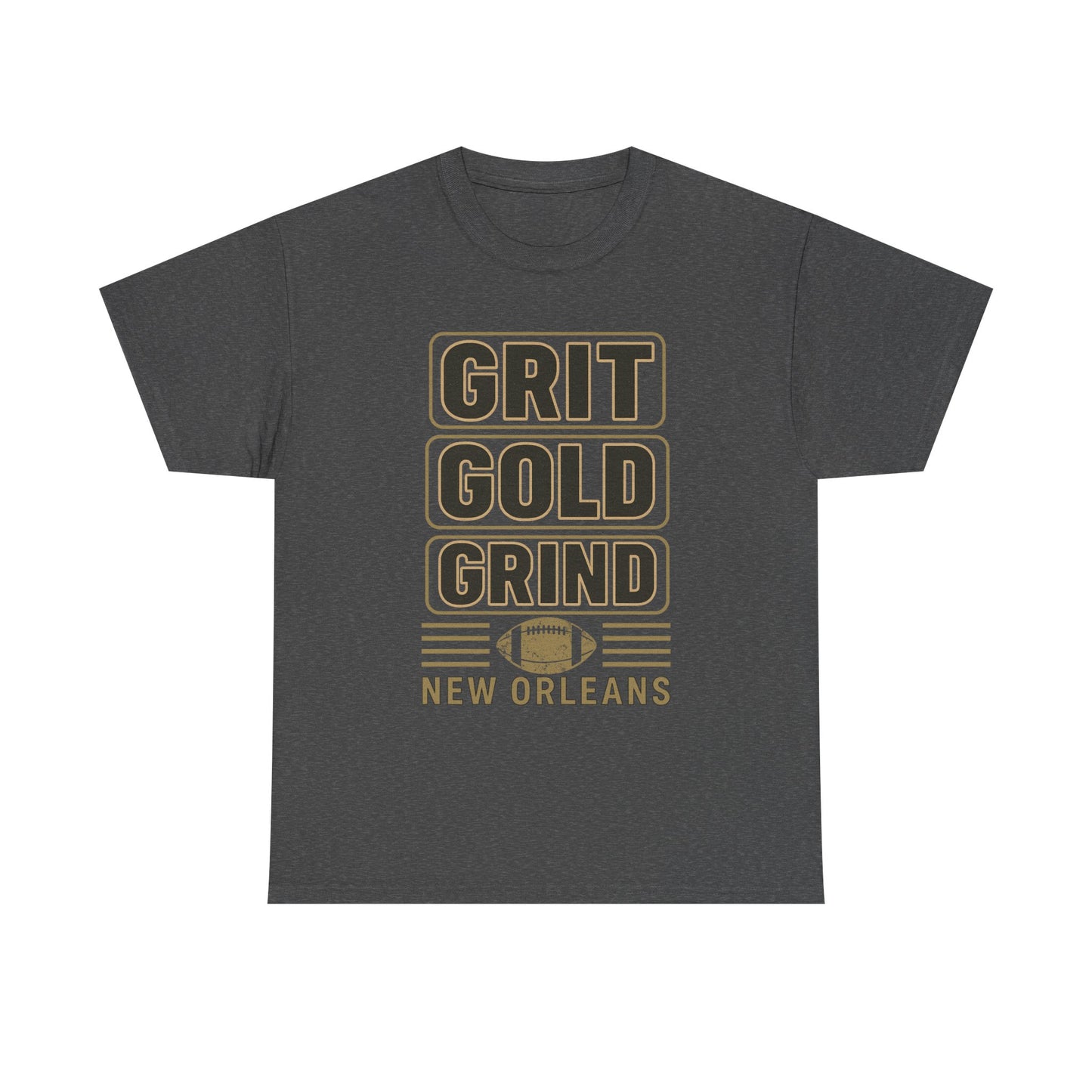 Grit Gold Grind Tee - Male Heavy Cotton Shirt for New Orleans Fans, [...]