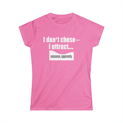 I Attract, Women's Softstyle Tee, Inspirational Tee for Women, Motivational Shirt, Casual Everyday Wear, Perfect Gift for Friends