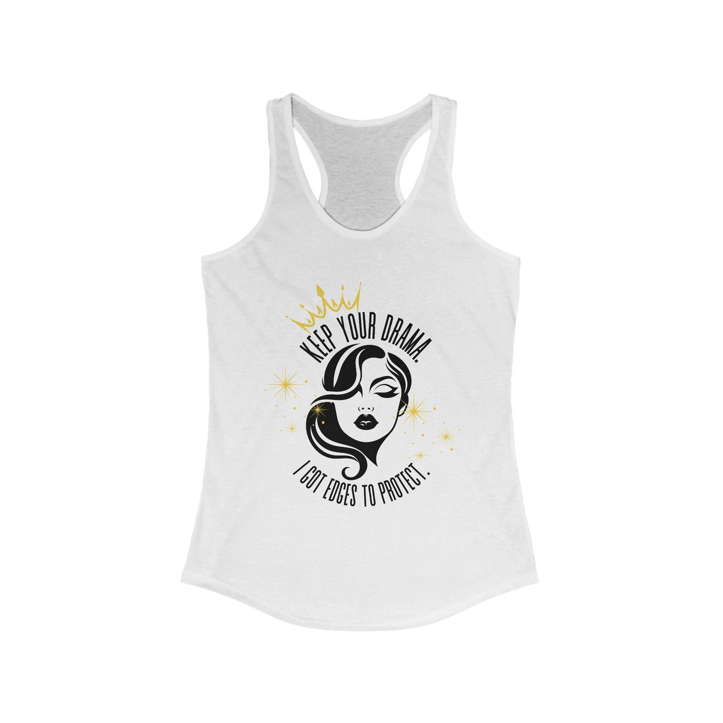 Empowering Women's Racerback Tank - Keep Your Drama, Fitness Apparel, Casual Wear, Gift for Her, Workout Top, Motivational Clothing