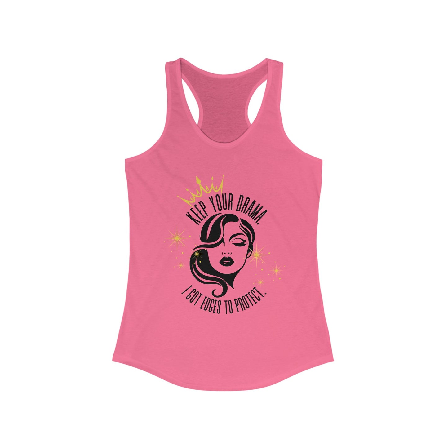 Empowering Women's Racerback Tank - Keep Your Drama, Fitness Apparel, Casual Wear, Gift for Her, Workout Top, Motivational Clothing