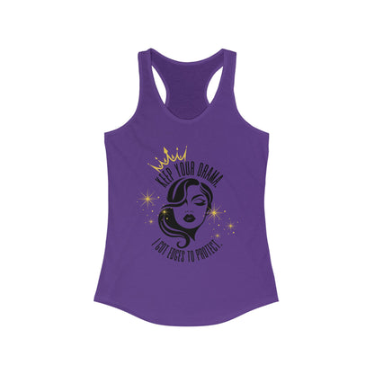 Empowering Women's Racerback Tank - Keep Your Drama, Fitness Apparel, Casual Wear, Gift for Her, Workout Top, Motivational Clothing
