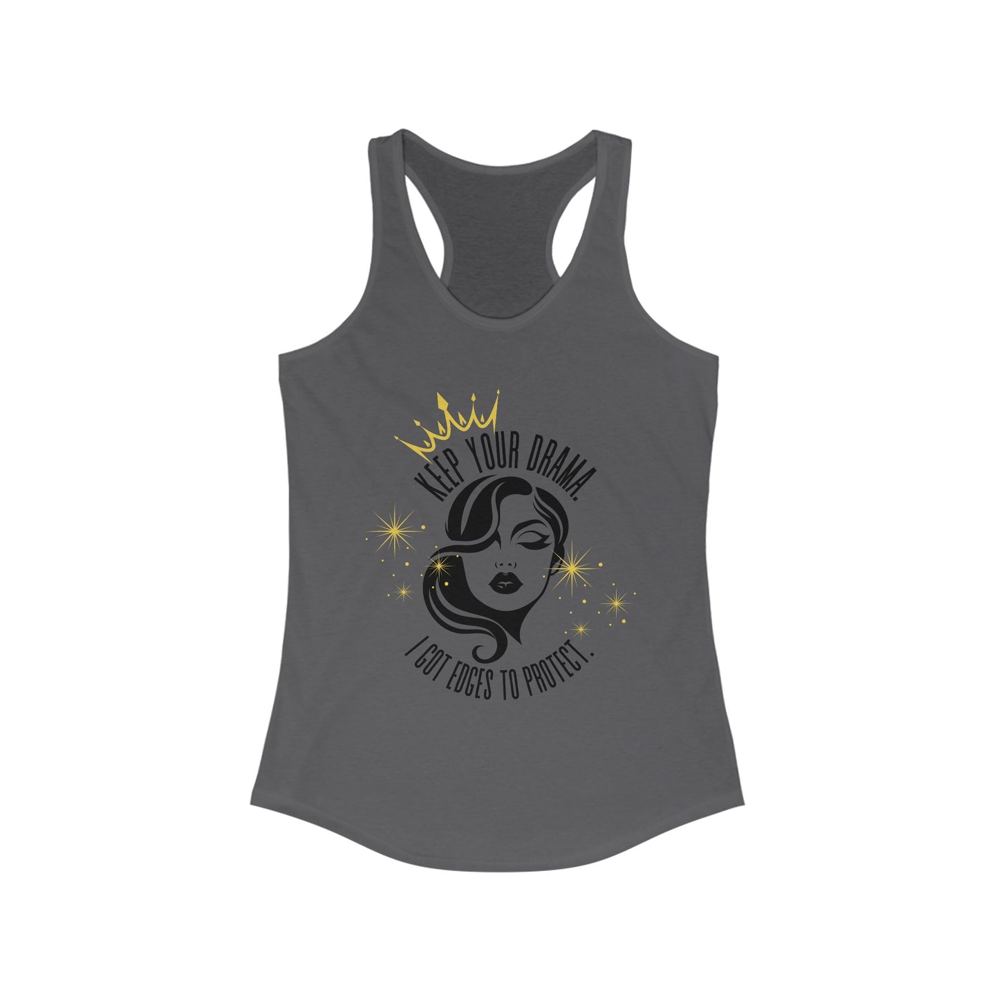 Empowering Women's Racerback Tank - Keep Your Drama, Fitness Apparel, Casual Wear, Gift for Her, Workout Top, Motivational Clothing