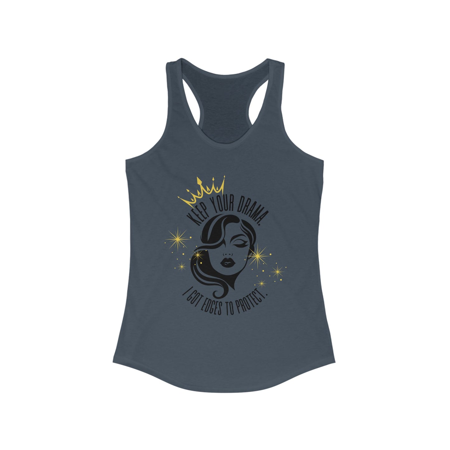 Empowering Women's Racerback Tank - Keep Your Drama, Fitness Apparel, Casual Wear, Gift for Her, Workout Top, Motivational Clothing