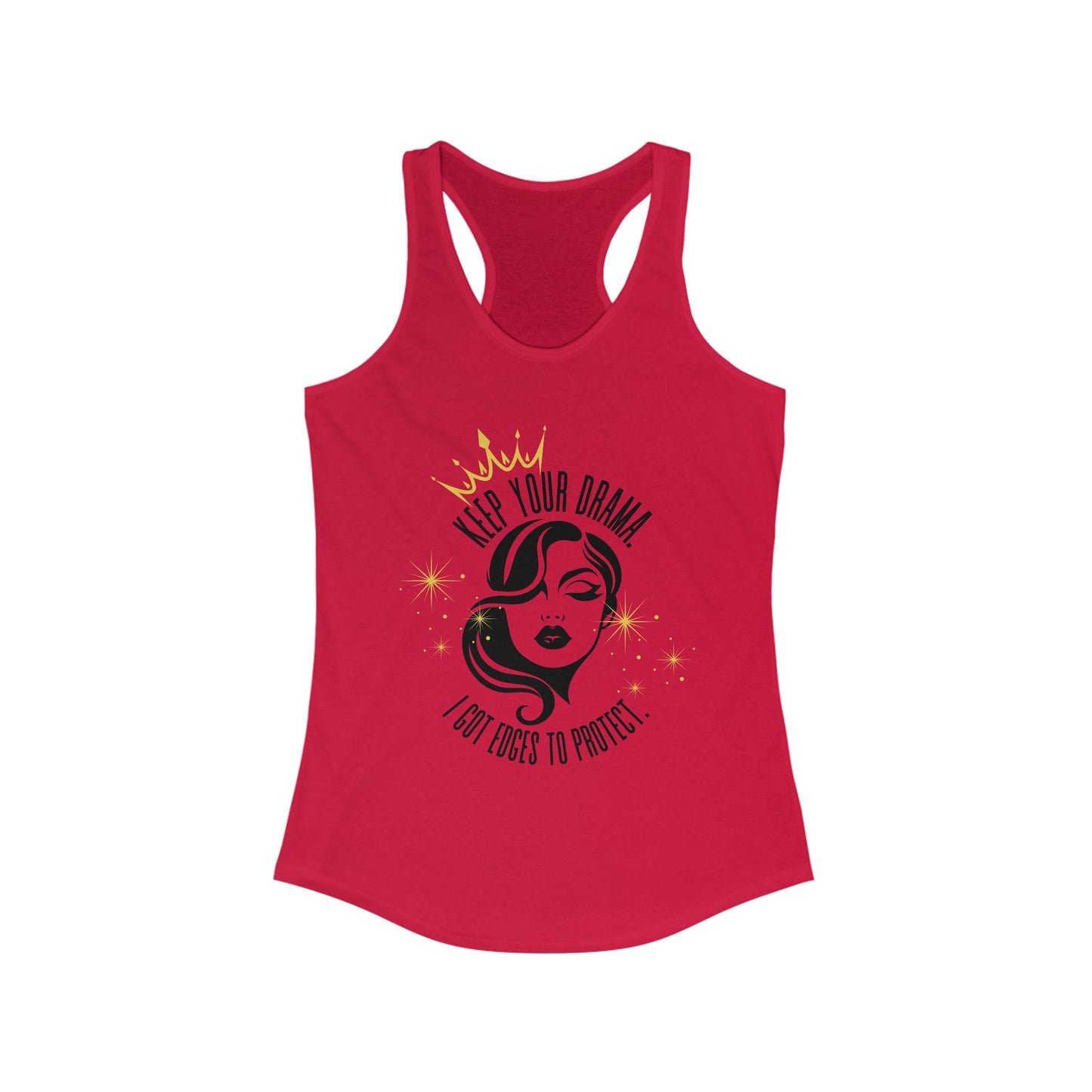 Empowering Women's Racerback Tank - Keep Your Drama, Fitness Apparel, Casual Wear, Gift for Her, Workout Top, Motivational Clothing