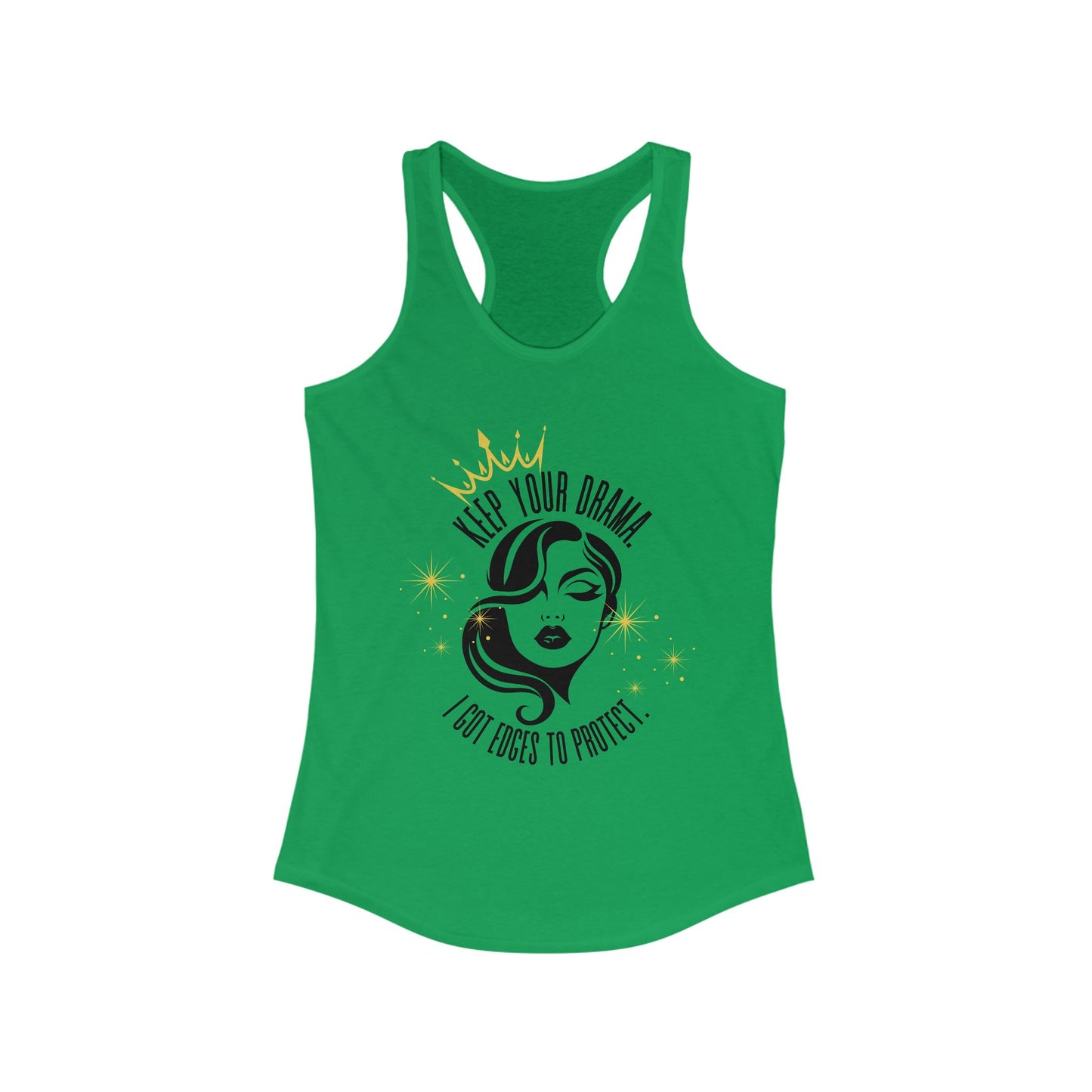 Empowering Women's Racerback Tank - Keep Your Drama, Fitness Apparel, Casual Wear, Gift for Her, Workout Top, Motivational Clothing