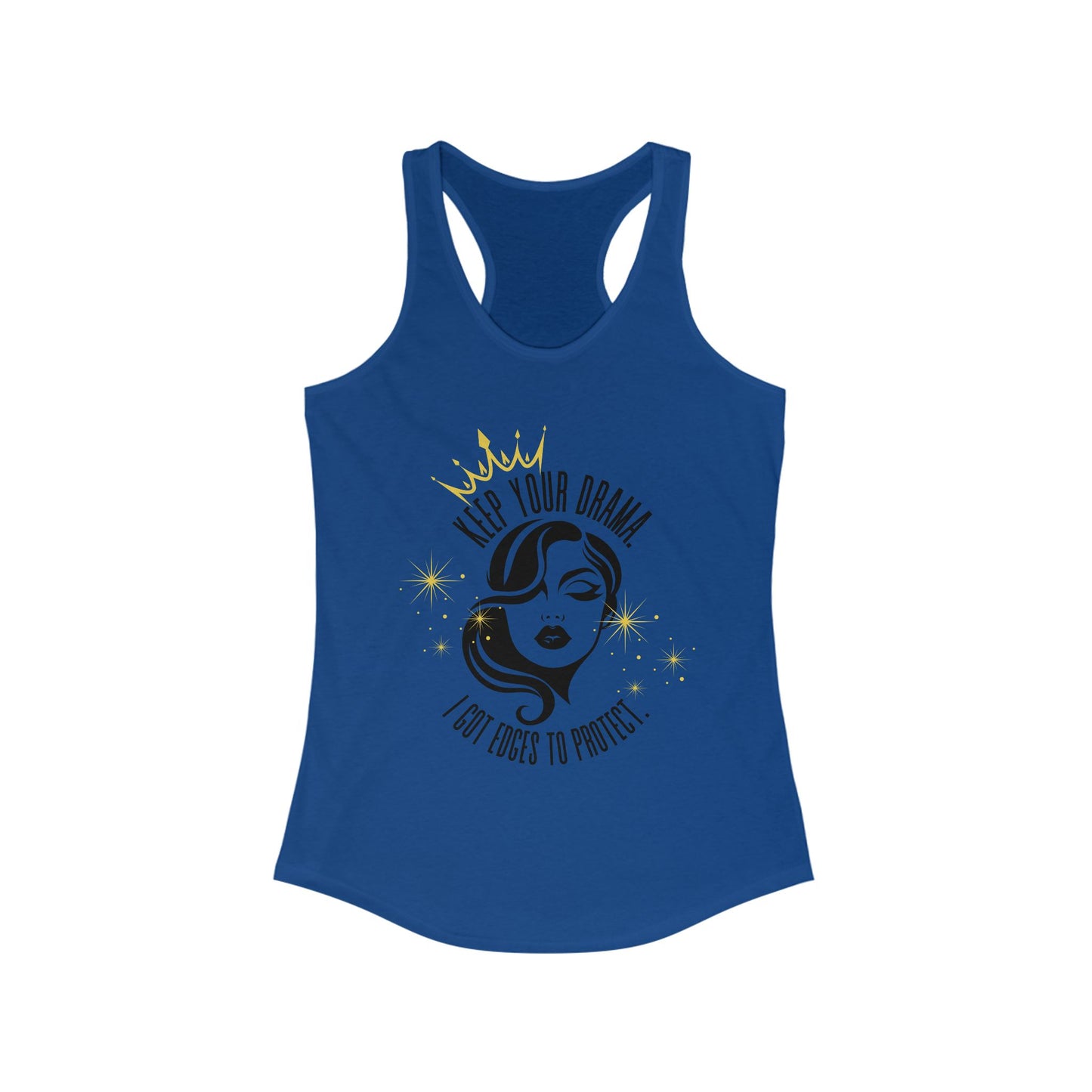 Empowering Women's Racerback Tank - Keep Your Drama, Fitness Apparel, Casual Wear, Gift for Her, Workout Top, Motivational Clothing