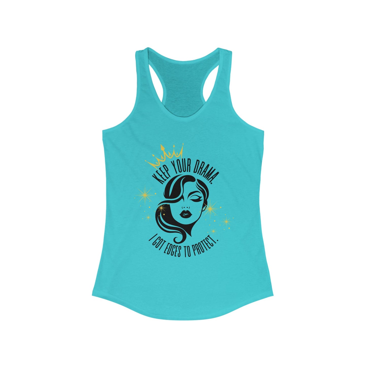Empowering Women's Racerback Tank - Keep Your Drama, Fitness Apparel, Casual Wear, Gift for Her, Workout Top, Motivational Clothing