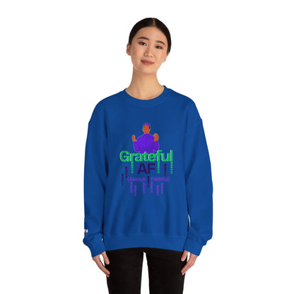 Male Grateful AF Unisex Crewneck Sweatshirt | Cozy Gift for Friends, Thanksgiving Apparel, Everyday Comfort, Gratitude Expression