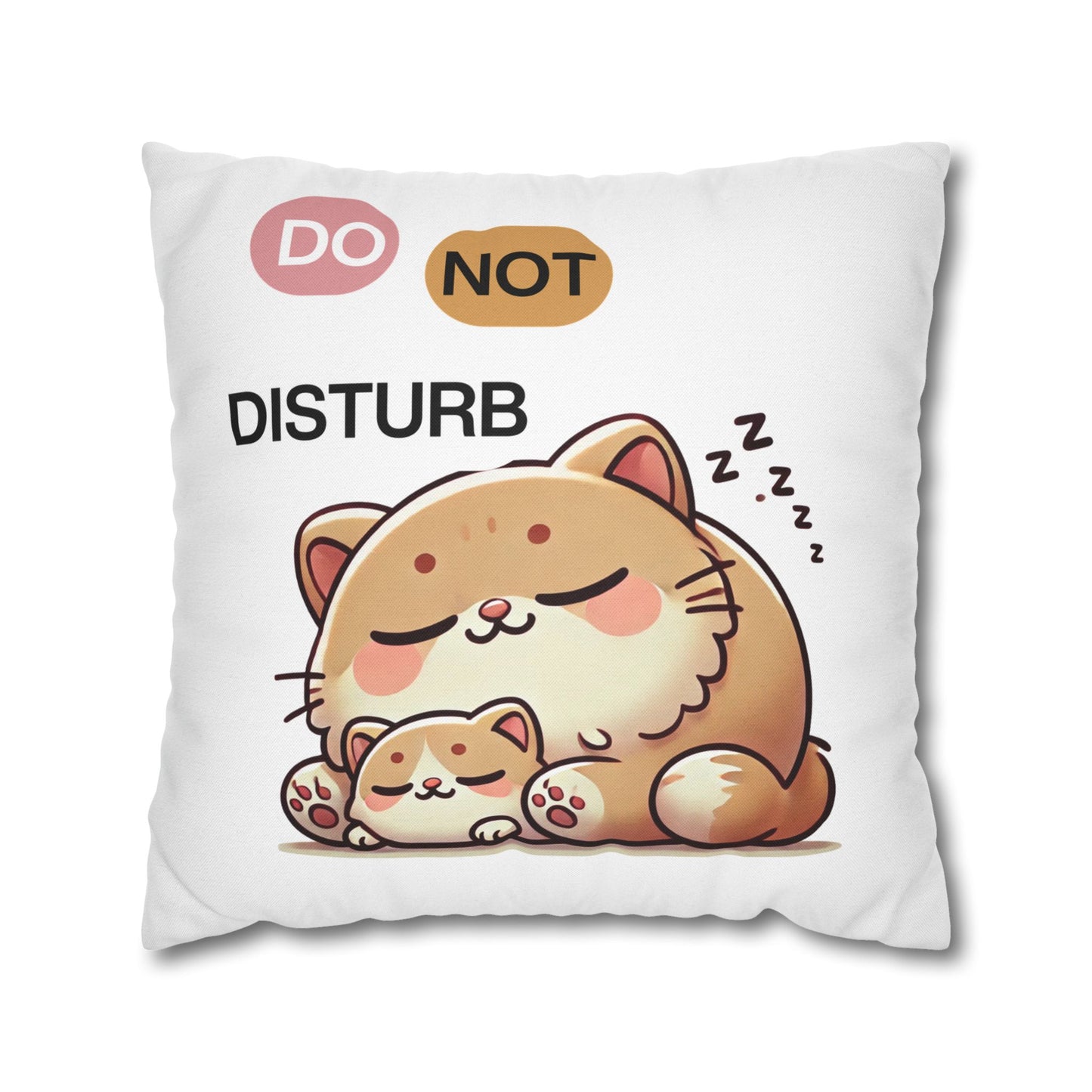 Cute Cat Do Not Disturb Pillowcase, Fun Home Decor, Pet Lover Gift, Bedroom Accessory, Cozy Room Decor