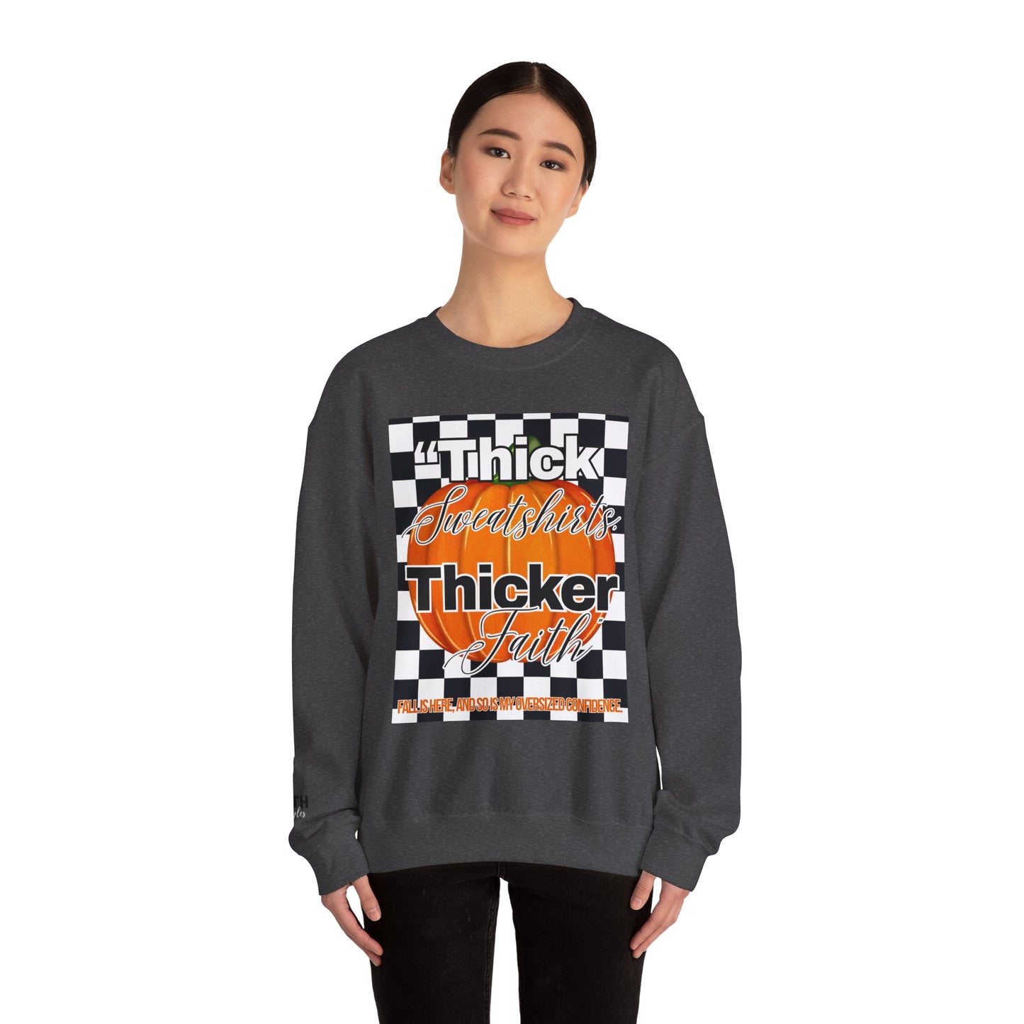 FaithStyles Thick Sweatshirts Pumpkin, Unisex Graphic Sweatshirt, Crewneck Sweatshirt, Sports Apparel, Cozy Casual Wear