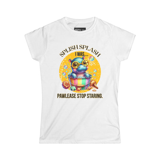 Playful Frog Tee - "SPLISH SPLASH I WAS... PAWLEASE STOP STARING" - Fun Graphic Shirt, Gift for Frog Lovers, Cute Casual Wear