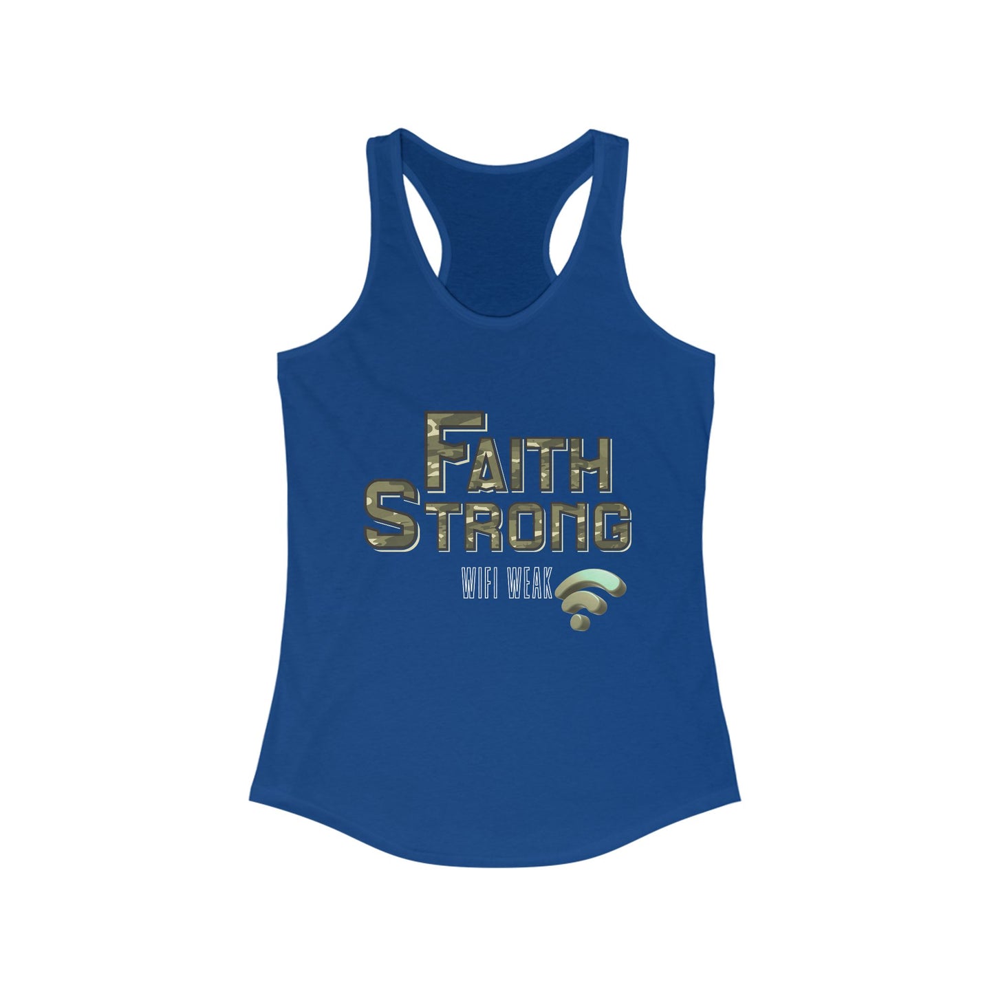 Faith Strong Women's Racerback Tank - Motivational Sleeveless Top, Fitness Apparel, Workout Gear, Spiritual Clothing, Gifts for Her