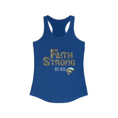 Faith Strong Women's Racerback Tank - Motivational Sleeveless Top, Fitness Apparel, Workout Gear, Spiritual Clothing, Gifts for Her