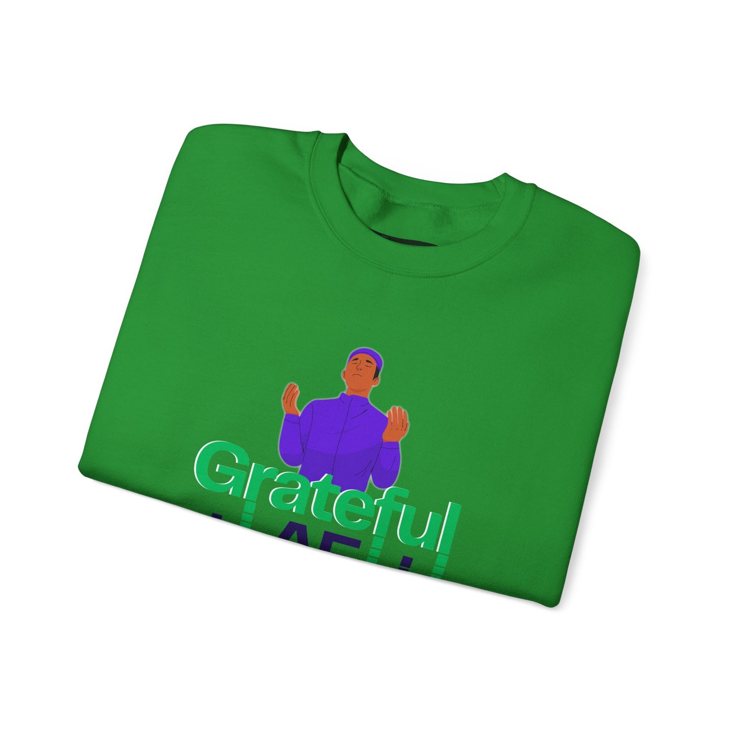 Male Grateful AF Unisex Crewneck Sweatshirt | Cozy Gift for Friends, Thanksgiving Apparel, Everyday Comfort, Gratitude Expression