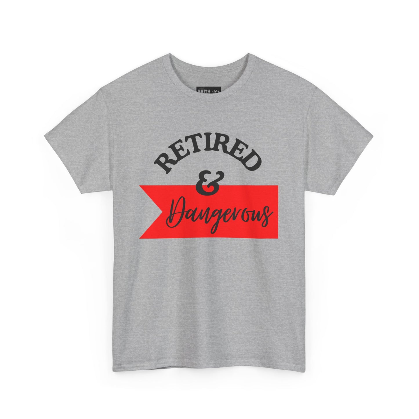 Retired & Dangerous Unisex Heavy Cotton Tee, Funny Retirement Shirt, Gift for Retirees, Casual Wear, Humorous Retirement Tees