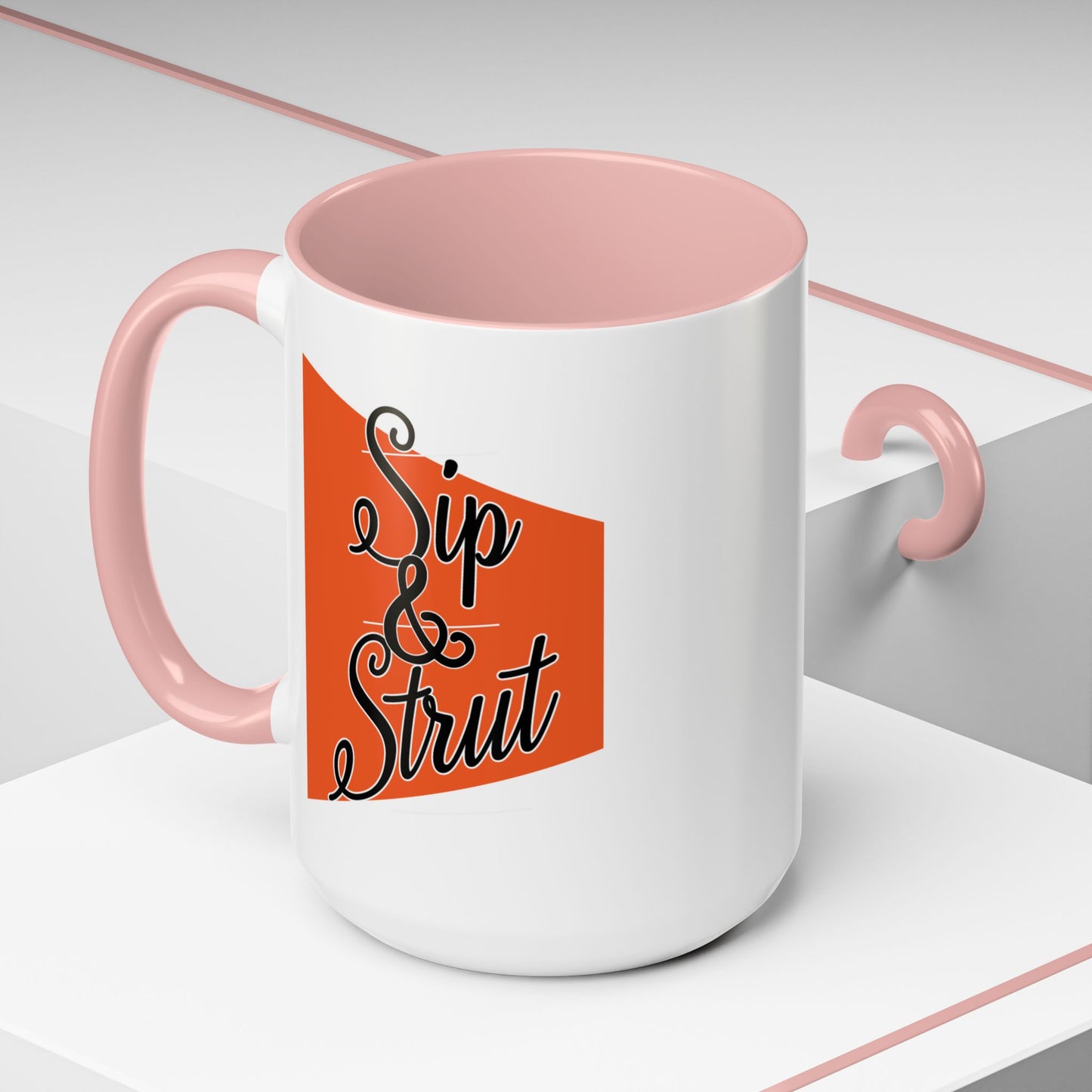 Accent Coffee Mug (11, 15oz) - Sip & Strut Design, Perfect Gift for Coffee Lovers, Home Office Decor, Unique Holiday Present, Ceramic [...]