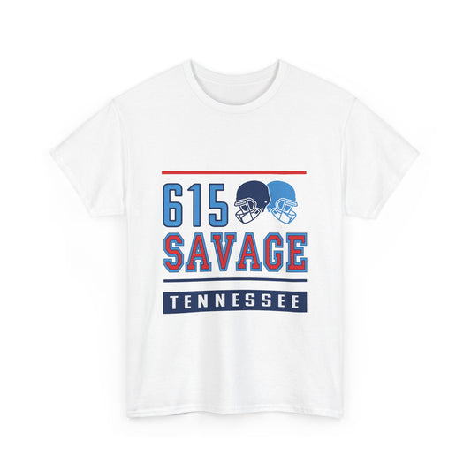 615 Savage Tennessee Male Heavy Cotton Tee - Casual Wear, Sports Fan Apparel, Gift for Him/Her, Tennessee Pride Shirt, Everyday Comfort