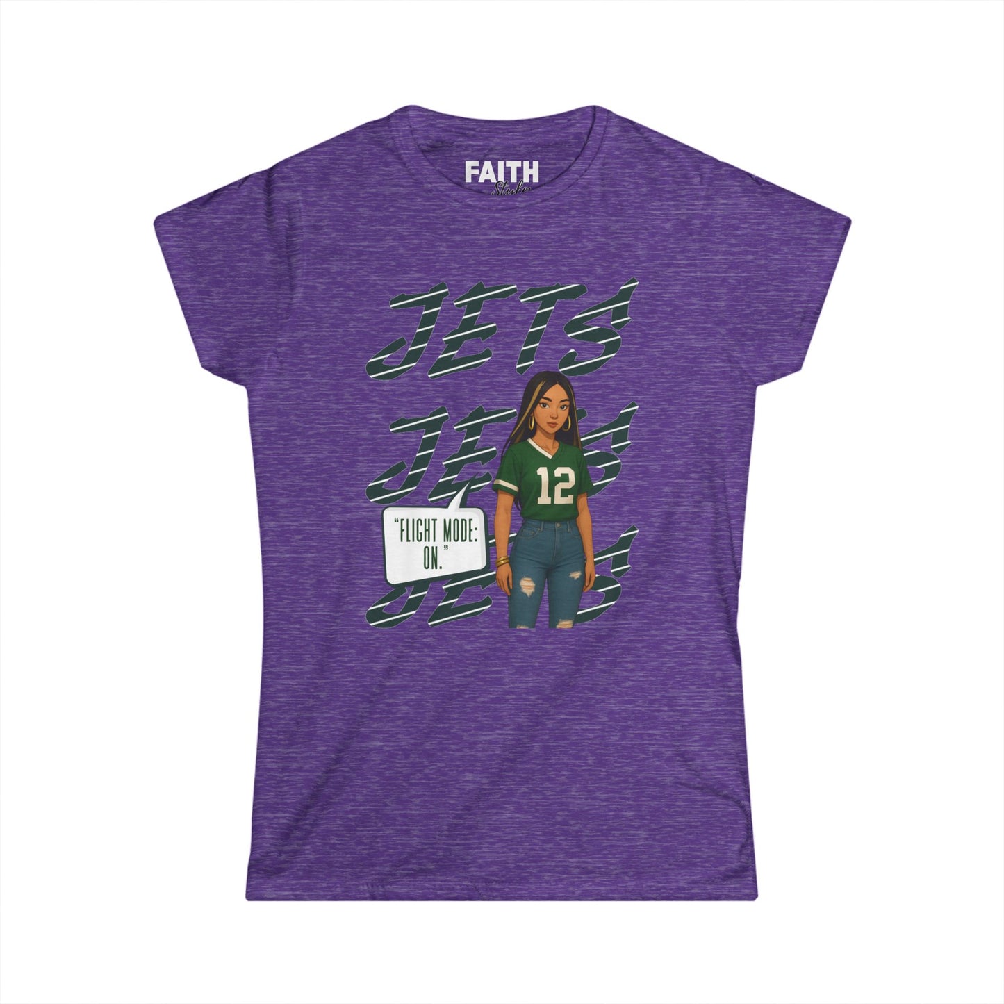 Jets Women's Softstyle Tee - Perfect for Game Day, Sports Fan Gear, Football Celebration, Casual Wear, Gifts for Her