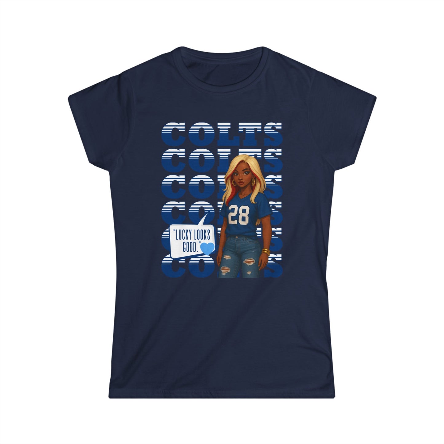 Colts Cheer Women's Softstyle Tee - Perfect for Game Day, Football Fans, Casual Wear, Sports Events, Gift Idea, Team Spirit