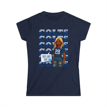 Colts Cheer Women's Softstyle Tee - Perfect for Game Day, Football Fans, Casual Wear, Sports Events, Gift Idea, Team Spirit