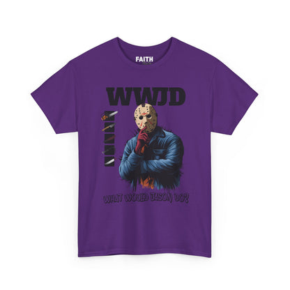 WWJD Unisex Heavy Cotton Tee, Graphic T-Shirt, Casual Wear, Gift for Him, Trendy Apparel, Statement Tee