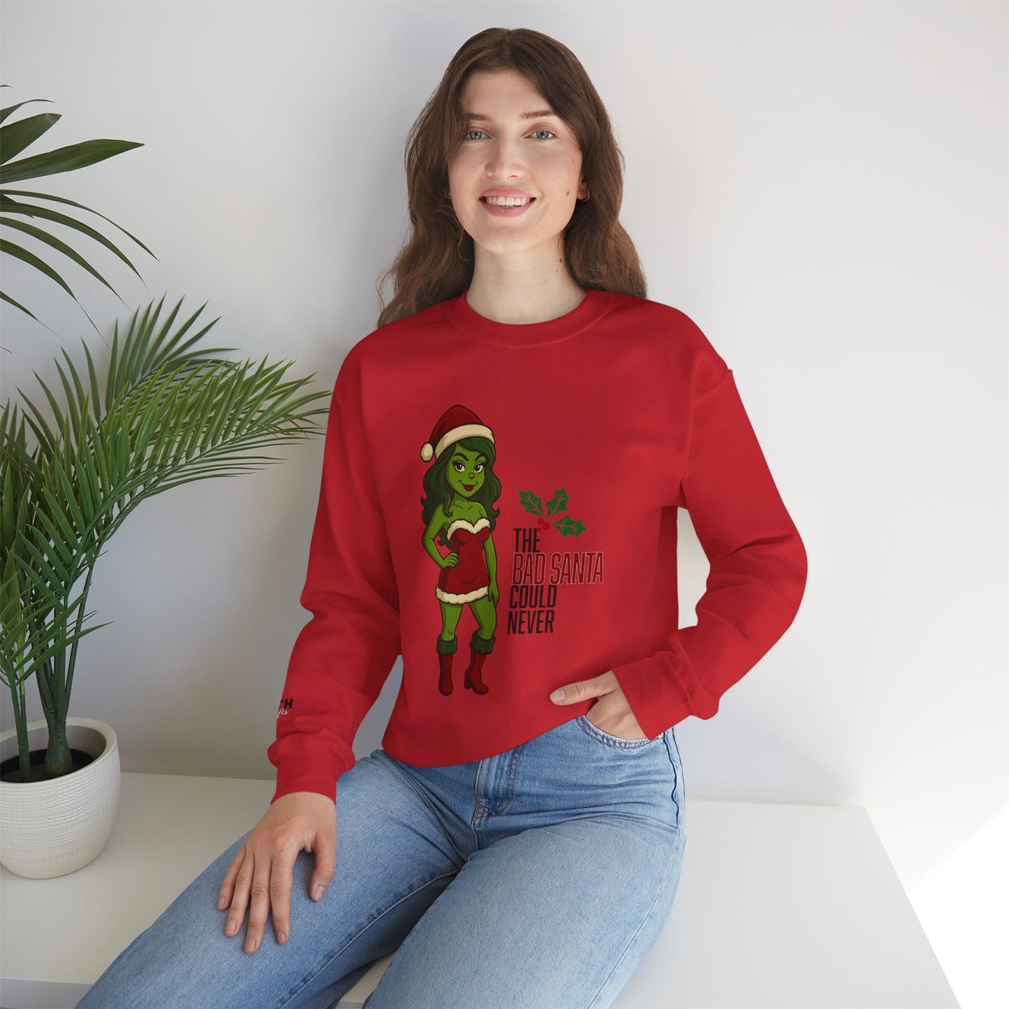 Christmas Girl Holiday Sweatshirt — 'The Bad Santa Could Never' Christmas Crewneck