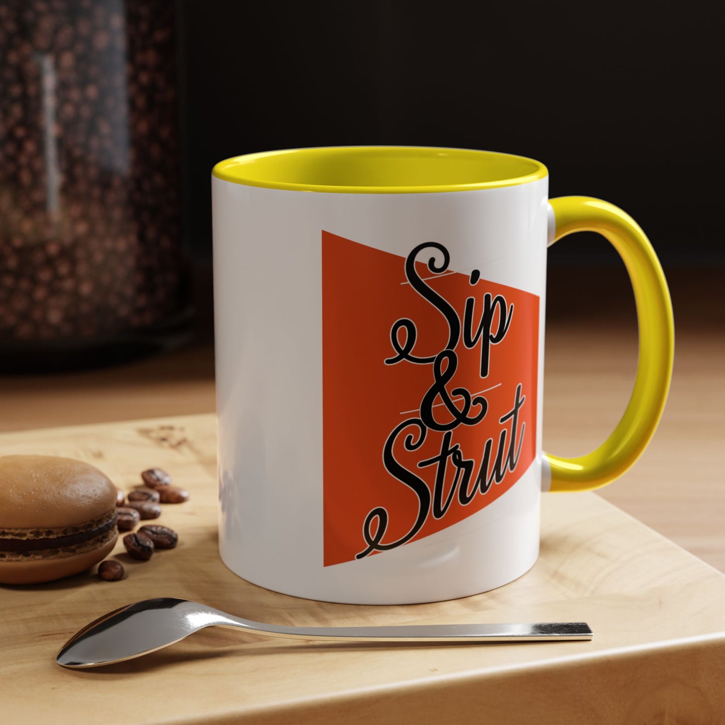 Accent Coffee Mug (11, 15oz) - Sip & Strut Design, Perfect Gift for Coffee Lovers, Home Office Decor, Unique Holiday Present, Ceramic [...]
