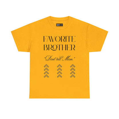 Favorite Brother Unisex Heavy Cotton Tee - Perfect Gift for Siblings, Casual Wear, Birthday, Family Reunion, Everyday Comfort