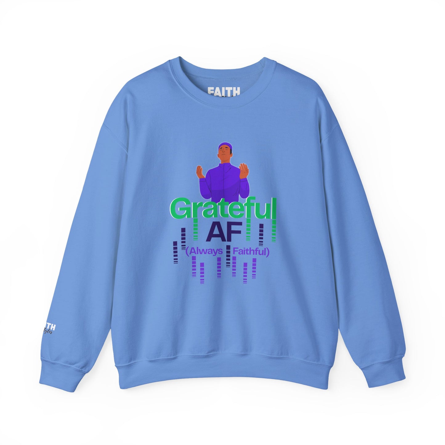 Male Grateful AF Unisex Crewneck Sweatshirt | Cozy Gift for Friends, Thanksgiving Apparel, Everyday Comfort, Gratitude Expression