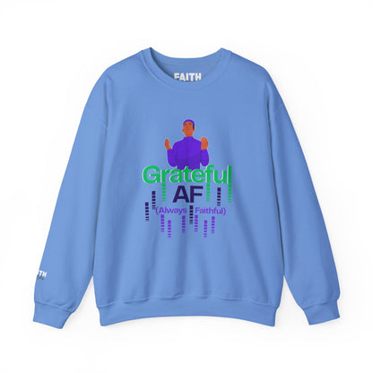 Male Grateful AF Unisex Crewneck Sweatshirt | Cozy Gift for Friends, Thanksgiving Apparel, Everyday Comfort, Gratitude Expression