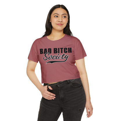 FaithStyles Bad Bitch Society Crop Top — Women's Festival Graphic Tee