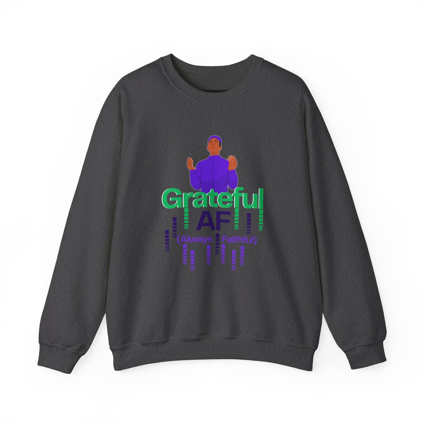 Male Grateful AF Unisex Crewneck Sweatshirt | Cozy Gift for Friends, Thanksgiving Apparel, Everyday Comfort, Gratitude Expression
