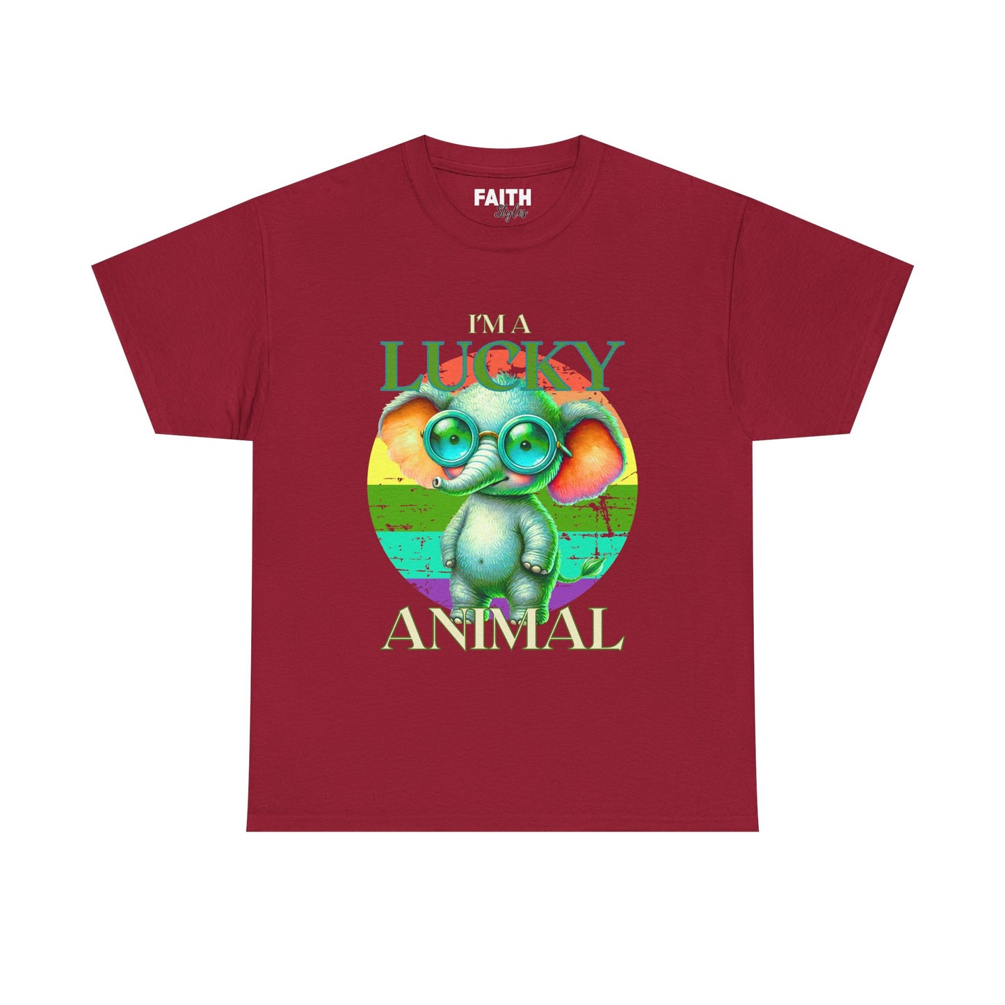 Lucky Animal Unisex Heavy Cotton Tee, Cute Gift for Animal Lovers, Casual Streetwear, St. Patrick's Day, Birthday Apparel
