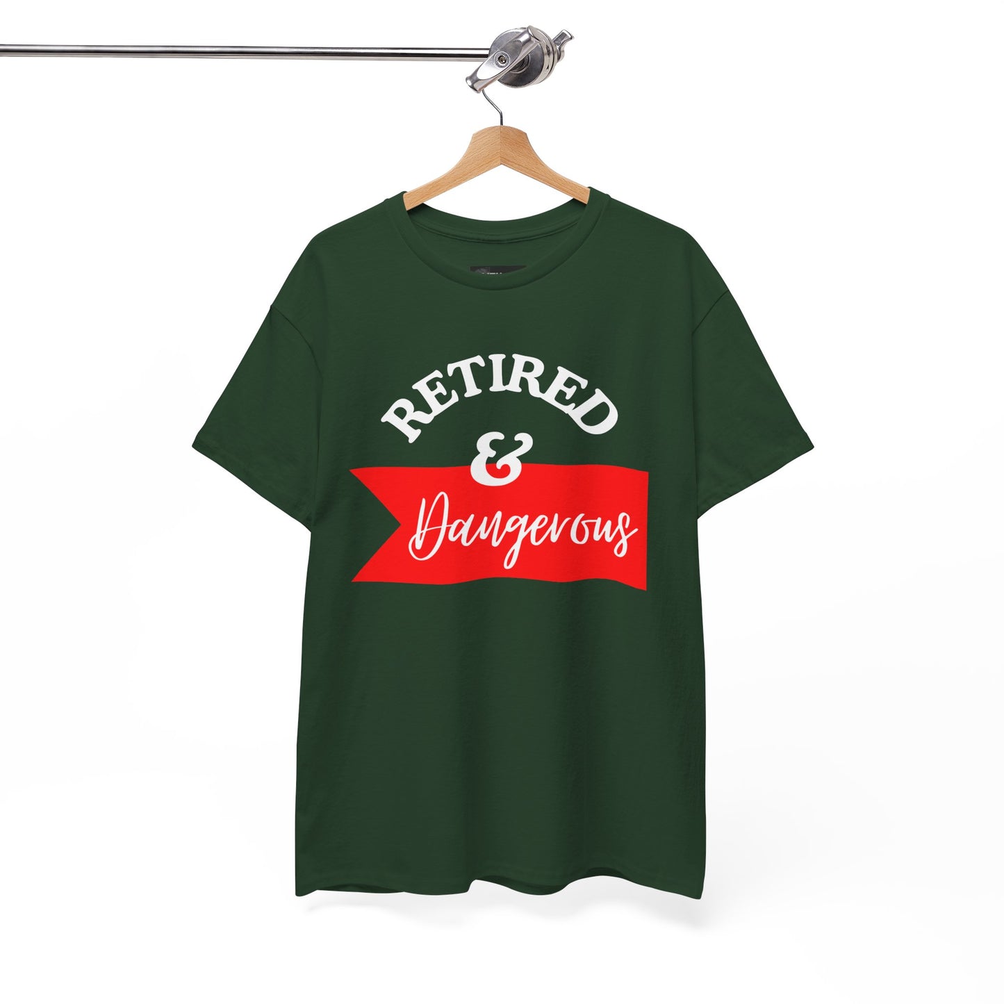 Retired & Dangerous Unisex Heavy Cotton Tee, Funny Retirement Shirt, Gift for Retirees, Casual Wear, Humorous Retirement Tees