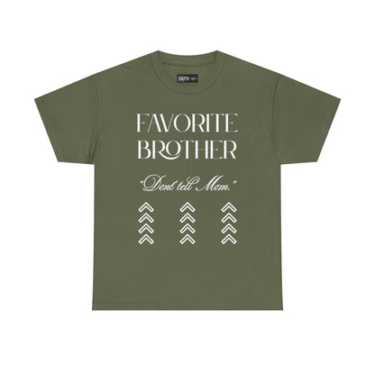Favorite Brother Unisex Heavy Cotton Tee - Perfect Gift for Siblings, Casual Wear, Birthday, Family Reunion, Everyday Comfort