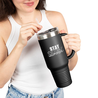 Stay Sippin' Insulated Travel Mug, Perfect for On-the-Go, 40oz Drinkware, Eco-Friendly, Great Gift for Coffee Lovers, Road Trips