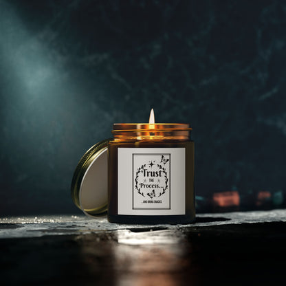 "TRUST THE PROCESS" Scented Candles, Coconut Apricot Wax (4oz, 9oz)
