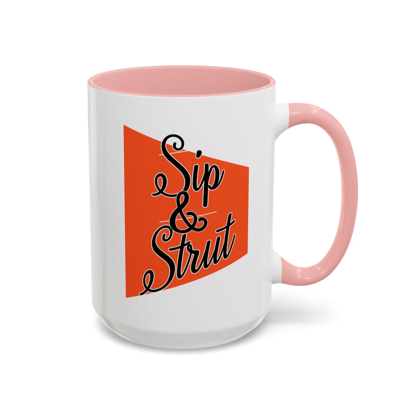 Accent Coffee Mug (11, 15oz) - Sip & Strut Design, Perfect Gift for Coffee Lovers, Home Office Decor, Unique Holiday Present, Ceramic [...]